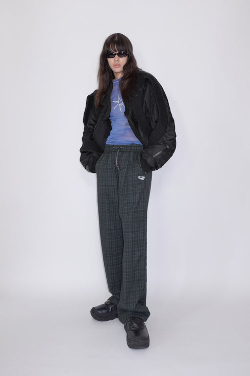 CIRCLE RIBBED NYLON MA-1 -BLACK-
